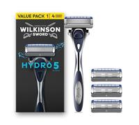 Wilkinson Sword Hydro 5 Maquinillas para hombre, pack ahorro, hidratantes, cuchillas con revestimiento de carbono, mango de maquinilla con 4 recambios de cuchilla