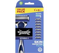 Wilkinson Sword Hydro 5 Skin Protection Regular - Maquinilla de Afeitar de 5 Hojas con 9 Recambios con Banda Lubricante Enriquecida con Pro Vitamina B5, Compatible para Cualquier Maquinilla Hydro