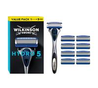 Wilkinson Sword Hydro 5 Skin Protection Regular - Maquinilla de Afeitar de 5 Hojas con 9 Recambios con Banda Lubricante Enriquecida con Pro Vitamina B5, Compatible para Cualquier Maquinilla Hydro