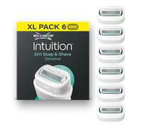 Wilkinson Sword Intuition 2en1 Sensitive Skin Soap & Shave, Maquinilla de afeitar para mujer, 6 recambios de cuchilla de mujer