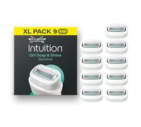 Wilkinson Sword Intuition 2in1 Jabón y afeitar Sensitive Navajas para mujeres con piel sensible, 9 cuchillas de recarga