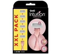 Wilkinson Sword Intuition Complete - Pack XXL - Maquinilla de Afeitar de Mujer, Incluye 6 Recambios de 5 Hojas de la Gama Intuition, Apta para Todas las Zonas, Diseño Slim