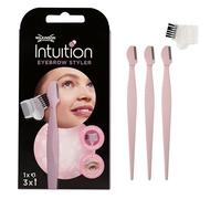 Wilkinson Sword Intuition Eyebrow Styler - Pack de 3 Perfiladores de Cejas y Vello Facial para Mujer, con Microprotectores y Accesorio de Precisión, Afeitado Suave y Seguro