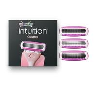 Wilkinson Sword Intuition Quattro Maquinillas de afeitar para mujer, 3 recambios de cuchilla para mujeres