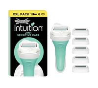 Wilkinson Sword - Intuition Sensitive Care - Pack XXL - Cuchillas de Afeitar para Mujer - Incluye 1 Maquinilla de Afeitar + 6 Recambios con Bandas