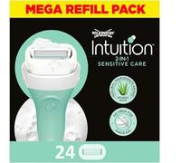 WILKINSON SWORD - Intuition Sensitive Care para mujeres | No requiere gel de afeitar | Paquete de 24 recambios de cuchillas de afeitar