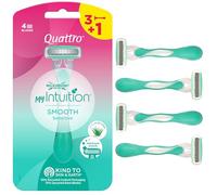 Wilkinson Sword - MyIntuition Smooth Sensitive Quattro - Maquinilla de afeitar desechable - Afeitadora de 4 cuchillas para mujer - 2 tiras lubricantes con aloe vera y vitamina E - Pack 3+1