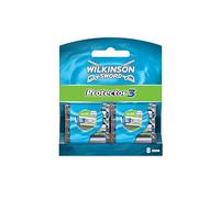 Wilkinson Sword Protector 3, 8 Recambios de Cuchillas de Afeitar de 3 Hojas con Banda Lubricante de Aloe Vera
