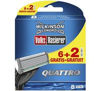 Wilkinson Sword Quattro 6 cuchillas de afeitar + 2 cuchillas gratis