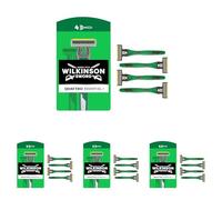 Wilkinson Sword Quattro Sensitive - Maquinillas de Afeitar Desechables con 4 Hojas Flexibles y Banda Lubricante de Aloe Vera, Pack Promocional 3 + 1 Unidades (Paquete de 4)