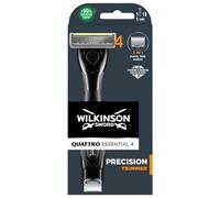 Wilkinson Sword Quattro Titanium Precision - Maquinilla de Afeitar Recargable con 4 Hojas de Titanio + 1 Cuchilla de Precisión y Recortadora Eléctrica