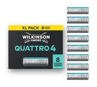 Wilkinson Sword – Cuchillas de Afeitar Quattro Titanium Sensitive – 4 hojas, Aloe Vera – Pack 8