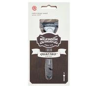 Wilkinson Sword Quattro Vintage Edition - Maquinilla De Afeitar De 4 Hojas De Titanio + Hoja De Precisión Extra, Cuchillas Con Banda Lubricante Protectora