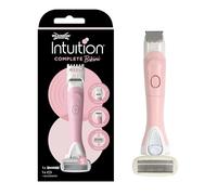 Wilkinson Sword Recortadora y Maquinilla de Afeitar Todo en Uno Con Cabezal de 5 Hojas Cubiertas de Gel Skin Protection, Color Rosa Claro, 1 Unidad