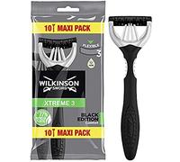 Wilkinson Sword Xtreme 3 Black Edition - Maquinillas Desechables de 3 hojas con Cabezal Flexible | Tecnología Flexible Comfort - Formato: Maxi Pack 10 unidades