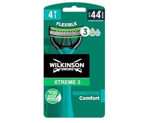 Wilkinson Sword Xtreme 3 - Maquinillas de afeitar desechables (pieles sensibles, 4 unidades)