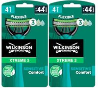 Wilkinson Sword Xtreme 3 - Maquinillas de afeitar desechables (pieles sensibles, 4 unidades) (Paquete de 2)