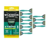 Wilkinson Sword Xtreme 3 Sensitive, Pack de 8 + 4 Maquinillas Desechables con una Banda Lubricante de Vitamina E y Aloe Vera, Óptimas para el Cuidado y Suavidad Facial