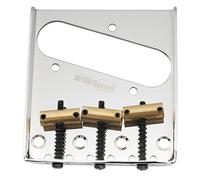 Wilkinson WOT01 54mm Puente Vintage Telecaster 3 Selletas Latón para Guitarra Eléctrica tipo Tele TL, Cromado