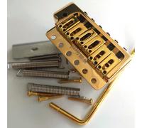 Wilkinson WOV09 - Puente de trémolo de 2 puntos (52,5 mm (2-1/16 pulgadas), color dorado para guitarra eléctrica American Standard o Professional Fender Strat