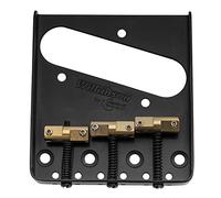 Wilkinson WTB Vintage Puente Telecaster 3 Selletas Compensadas Latón para Guitarra Eléctrica tipo Tele, Negro