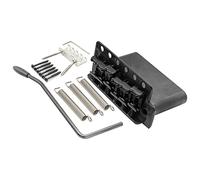 Wilkinson WVC-SB 54mm 6 Agujeros Guitarra Strato Puente Tremolo con Vintage Silletas Acero Bloque de Acero Completo para USA Vintage Strat/Japan Strat, Negro