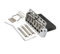 Wilkinson WVP6-SB 54mm 5 + 1 Agujero Guitarra Strato Puente Tremolo con Silletas Acero Inoxidable SUS Bloque de Acero Completo para Import Strat/Japan Strat, Cromado