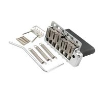 Wilkinson WVPC-SB 54mm 6 Agujero Guitarra Strato Puente Tremolo con Silletas Acero Inoxidable Bloque de Acero Completo para Import Strat/Japan Strat, Cromado