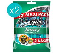 Wilkinson Xtreme 3 Pure Sensitive - Cuchillas de afeitar desechables masculinas (24 unidades)