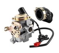 Wilktop Carburador + Colector de Admisión, Carburador de 50cc Carburador de Repuesto de 18mm con Colector de Admisión Adecuado para Rex RS 400 / RS 450 / RS 460 / GY6 50cc