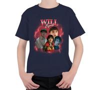Will Byers Stranger Fan Regalo Retro Vintage Serie 90s Bootleg Unisex Niños Camiseta, azul marino, 140