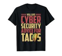 Will Give Cybersecurity Advice For Tacos Camiseta gráfica económica, Hombre, Negro, XL