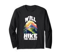 WILL HIKE FOR SNACKS Manga Larga