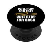 Will Play for Free trombón trombón trombón PopSockets PopGrip Adhesivo