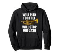 Will Play for Free trompetista Trompeta Trompeta Sudadera con Capucha