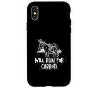 Will Run for Carrots Funny Pack Burro Racing, un corredor de burros Carcasa para iPhone X/XS