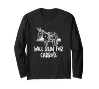 Will Run for Carrots Funny Pack Burro Racing, un corredor de burros Manga Larga