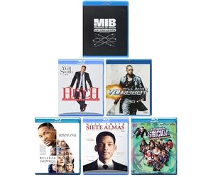 Will Smith 8-Movie Blu-ray Collection: Men in Black / Men in Black 2 / Men in Black 3 / Hitch / I, Robot / Collateral Beauty / Seven Pounds / Suicide Squad (Extended Edition) [Spanish Artwork]