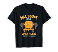 Will Squat for Waffles Funny Fitness Novedad Diseño Camiseta