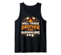 Will Trade Brother for Marshmallows Camp Fire Funny Camiseta sin Mangas