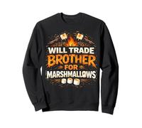 Will Trade Brother for Marshmallows Camp Fire Funny Sudadera