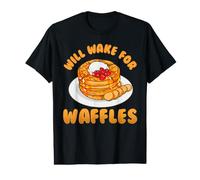 Will Wake For Waffles es un diseño Divertido Camiseta gráfica económica