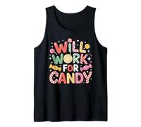 Will Work for Candy - Paletas de Caramelo para niños, diseño de Oso Divertido Camiseta sin Mangas