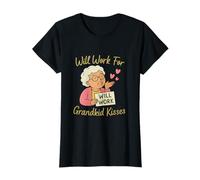 Will Work For Grandkid Kisses Grandma Novedad Idea Camiseta