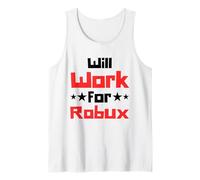 Will Work for Robux Funny Gaming Kids Camiseta sin Mangas