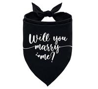 Will You Marry Me? Bandana para perro, bandana negra para perro, compromiso, anuncio, propuesta de matrimonio, bandana para perro, accesorios de bufanda para perro, bandana para perros pequeños,