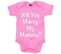 Will you marry My Mummy? Rosa de manga corta bebé crecer propuesta de matrimonio rosa rosa Talla:6-12 meses