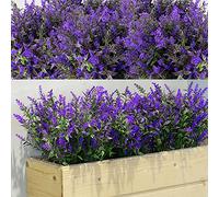 WILLBOND 12 Paquetes de Ramos de Flores de Lavanda Artificiales, Resistentes a los Rayos UV, para arreglos Florales, centros de Mesa (Color Violeta)