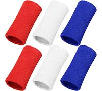 Willbond 15.5 cm muñequera deportiva bandas elásticas atléticas para deportes (rojo, blanco, azul oscuro)