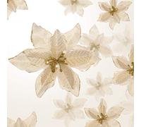 WILLBOND 36 Piezas 3 Tamaños Flores de Pascua con Purpurina Flores Artificiales Falsas de Navidad Adornos Decoraciones para Boda Año Nuevo Árbol de Navidad (Oro,3/4/ 6 Pulgadas)